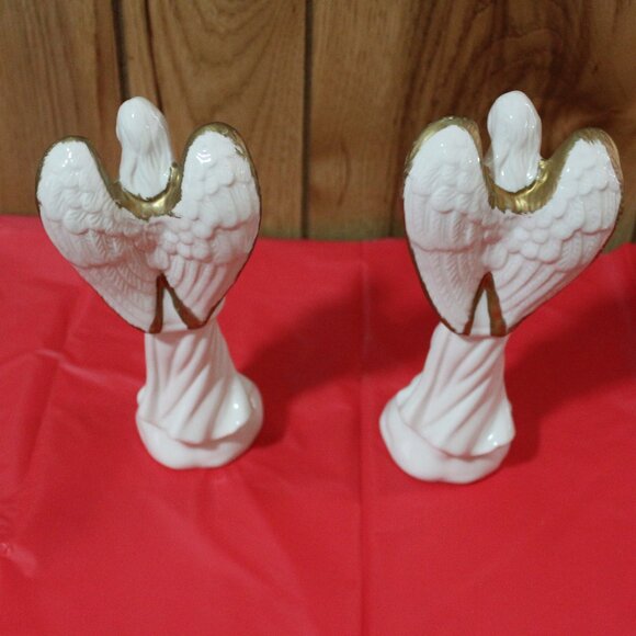 Set of 2 Porcelain Angels - Picture 2 of 3
